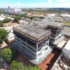 ROHR bracing of columns, aluminum beams, and metal beams in a commercial development in Brasília.